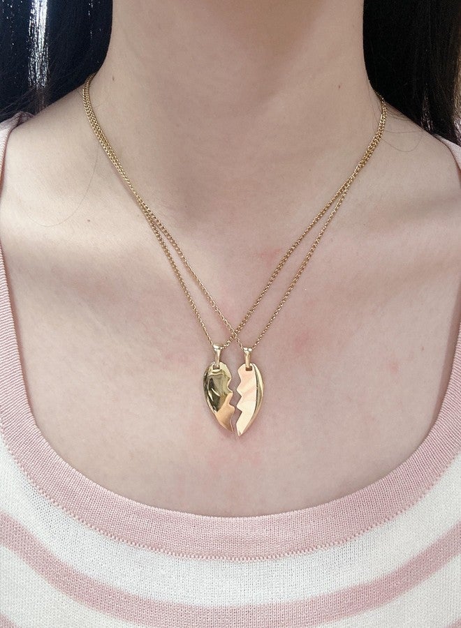 Cykdohy Broken Heart Pendant Couple Necklace for Women Men Best Friend Necklaces for 2 Matching Split Love Hearts BFF Forever Friendship Adjustable Chain Set Jewelry Boyfriend Girlfriend - Image 5